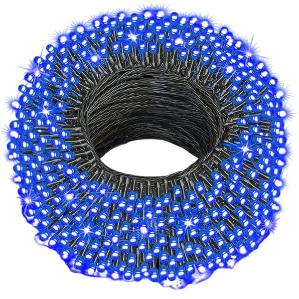 50M Black Cable With 8 lighting Modes Blue Fairy Light