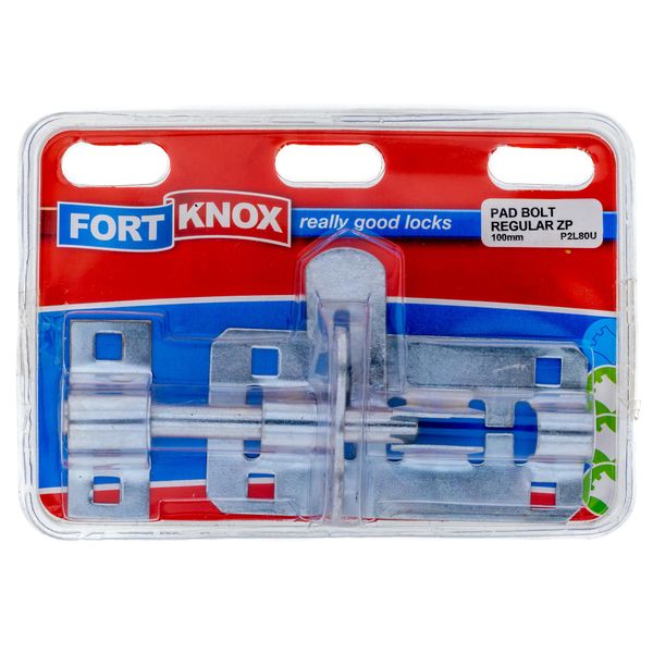 FORT KNOX Padbolt Zinc Plated Regular 100mm Q:1 P2L80U