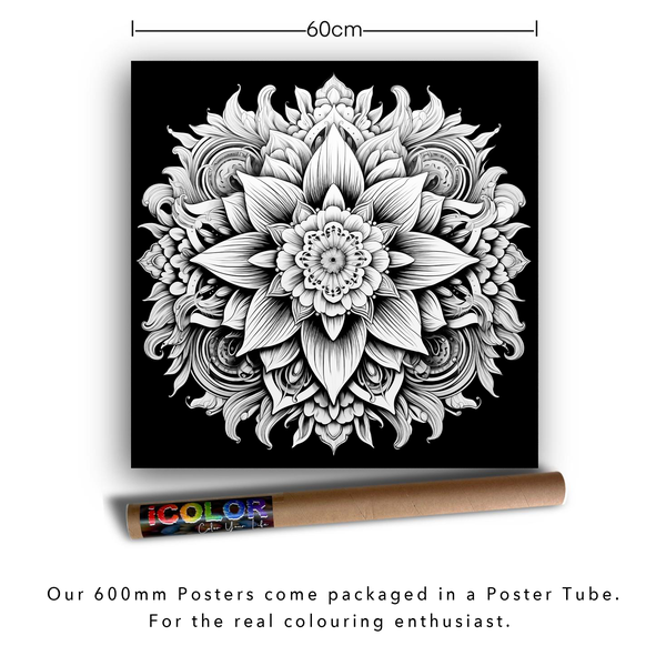 iColor Large Colouring Poster MOODY MANDALA