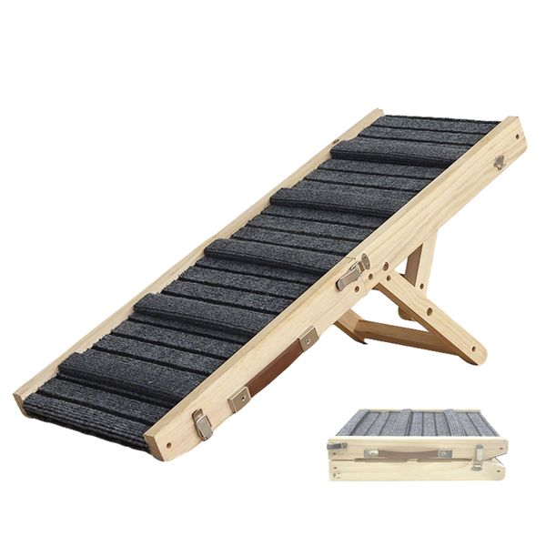 Folding Adjustable Pet Ramp for Dogs Cats -Scratching Climbing Slope Ladder