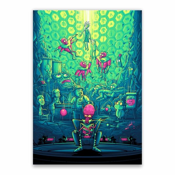 Rick And Morty Aliens Poster - A1
