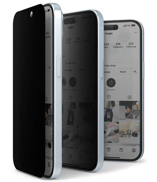 Privacy Premium Tempered Glass Screen Protector for iPhone 16 / iPhone 15