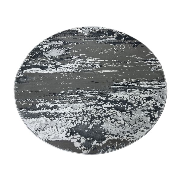 Grey Modern Round Rug - 160 x 160 cm