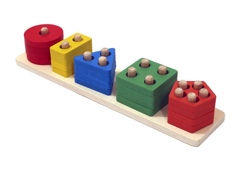 Wooden Geometric Shape Matching Blocks