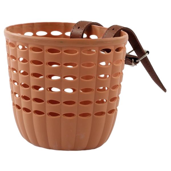 Sport Brown Plastic Bicycle Handlebar Basket With Adjustable Straps