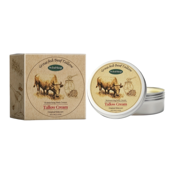 Woodsleep Premium Grass-Fed Beef Tallow Face &amp; Body Moisturizing Cream