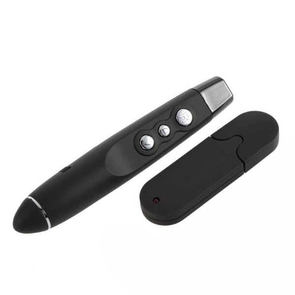 USB PP-1000 Wireless Laser Pointer Presenter With Receiver-Black