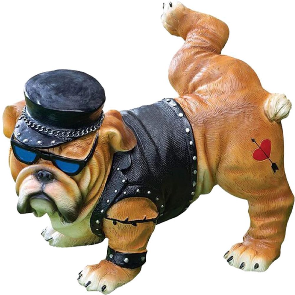 Garden Decor Biker Bulldog Urination Statue(15cm)