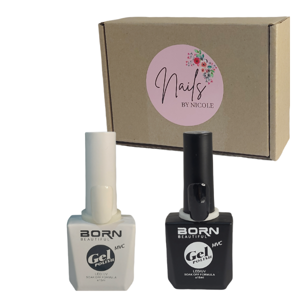 BB UV/LED Gel Nail Polish - Black &amp; White - 2 Piece - Nails by Nicole