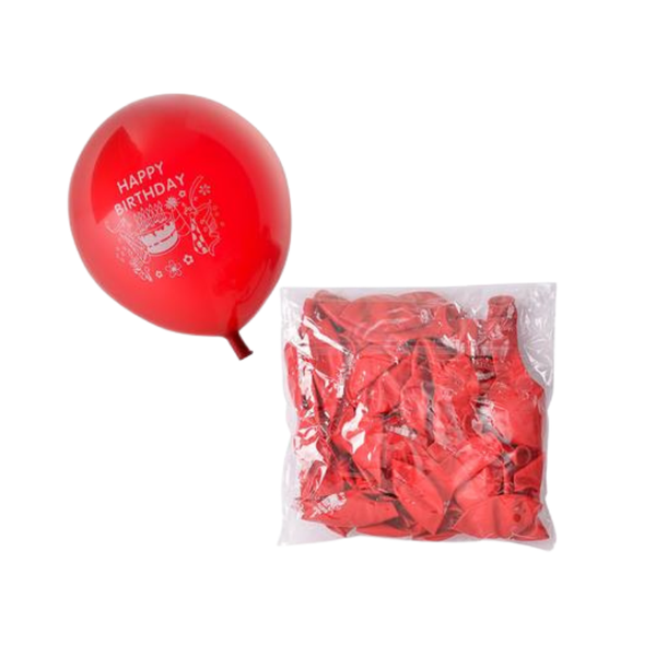 Balloons Helium Red Print F-01 - 25 Pieces