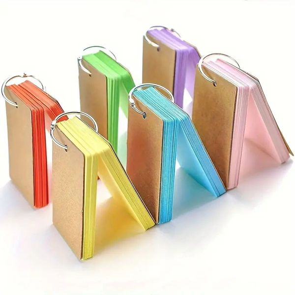 300 Blank Index Cards with Ring Binder Loops DIY Cards, Bookmarks