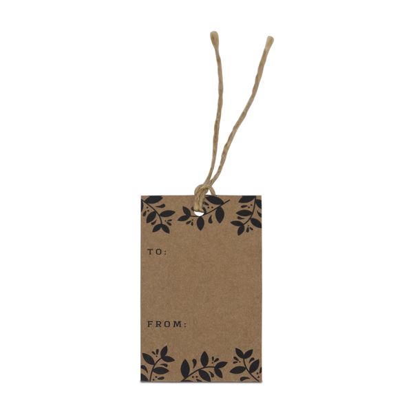 Gift Tags - To &amp; From - Leaf Design - Kraft Paper - Brown - Pack of 10