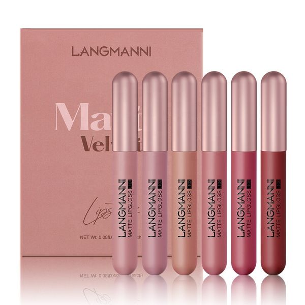 6-Piece Matte Lip Gloss Set: Long-Lasting, Waterproof, High-Pigment Colour