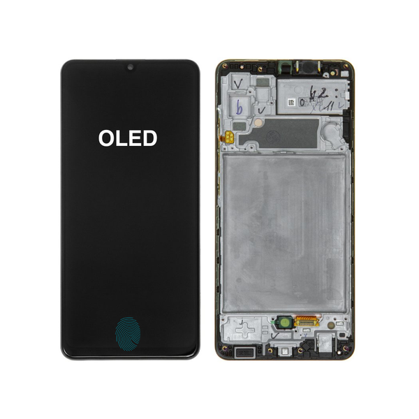 OLED Display with Frame &amp; Fingerprint Compatible with Samsung Galaxy A20