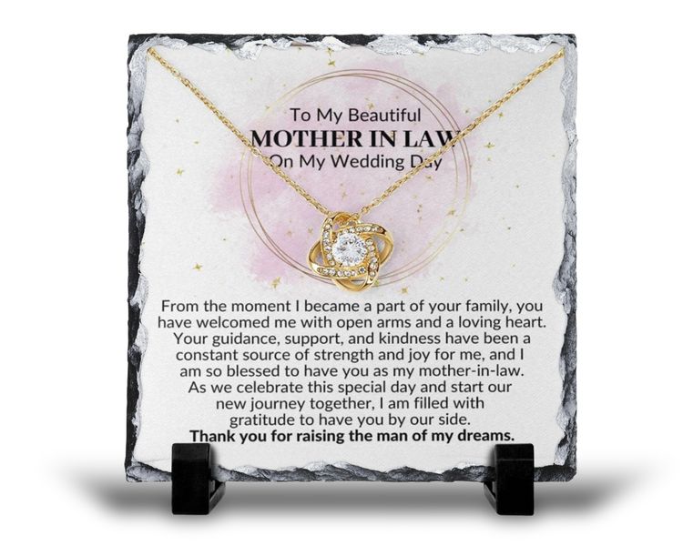To My Beautiful Mother-in-Law On My Wedding Day v33 For Her Gift Rock Slate