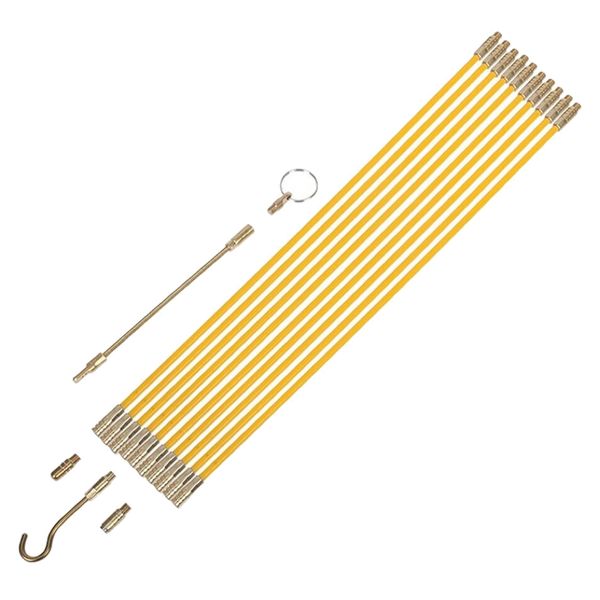 Tool Fibreglass Brass Running Entry Cable Rods &amp; Accessories Set of 17