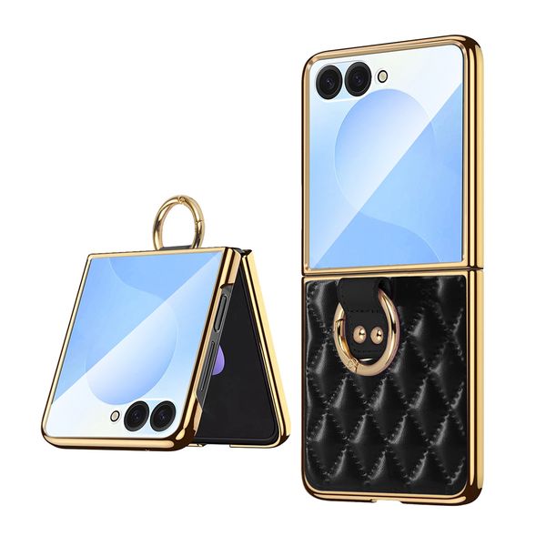 Phone Case Compatible With Samsung Z Flip 7 Leather Ring Protect Case