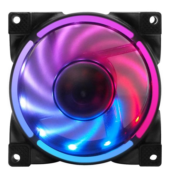 PTech Neon Multicoloured Fan 80mm Silent Computer Chassis Fan 12V