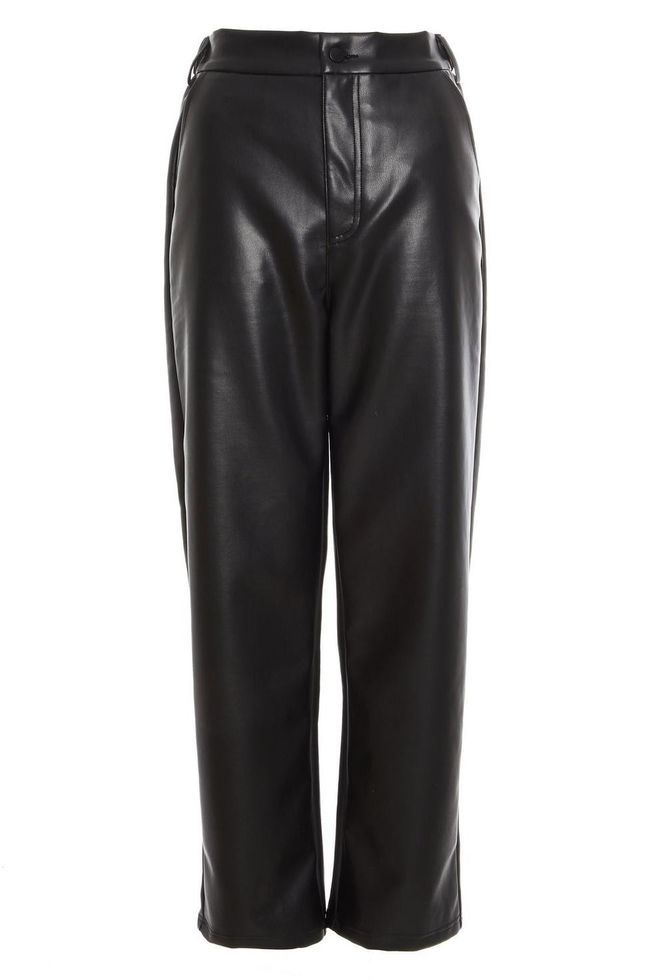 Quiz Ladies - Black Faux Leather Tapered Trousers | Shop Today. Get it ...
