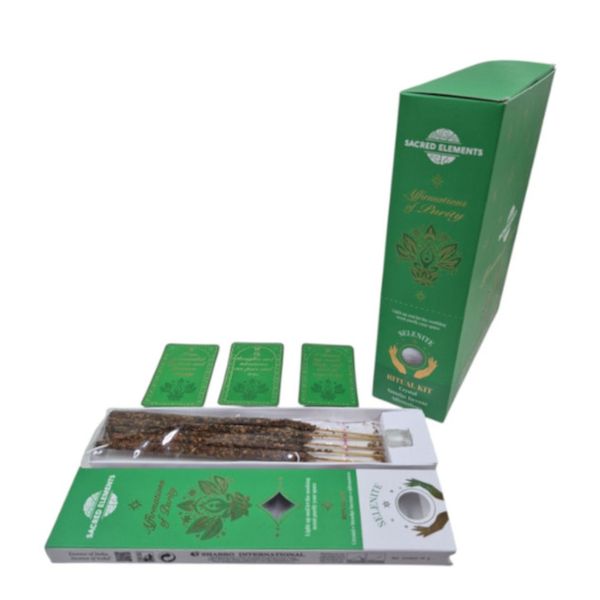 Selenite Smudge and Incense Kit - Purity Ritual Set - 12 boxes per pack