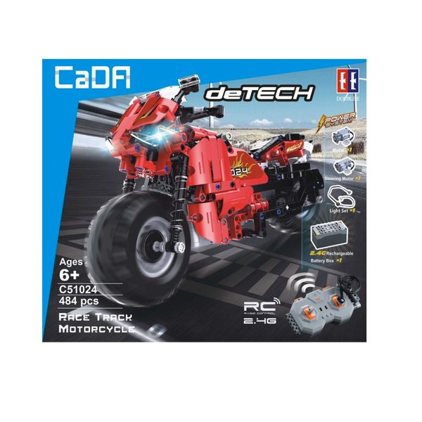 CaDA-Race Track Motorcycle-C51024W-Building Set-484Pcs