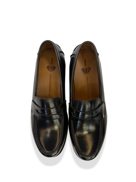 Fatou Wear Men's Genuine Leather Classic Penny Loafers - Black