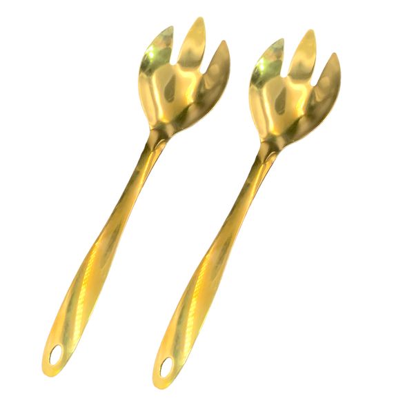 Fancy and Convenient Gold Stainless Steel Salad Fork 2 Piece 26cm