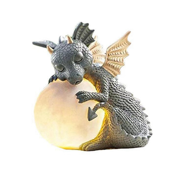 Garden Dragon Statue with Light Decoration