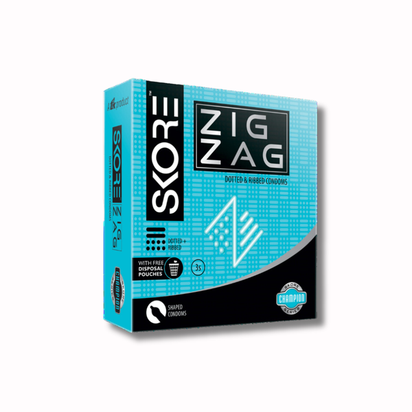 Skore Zig Zag Condoms with Disposal Pouches