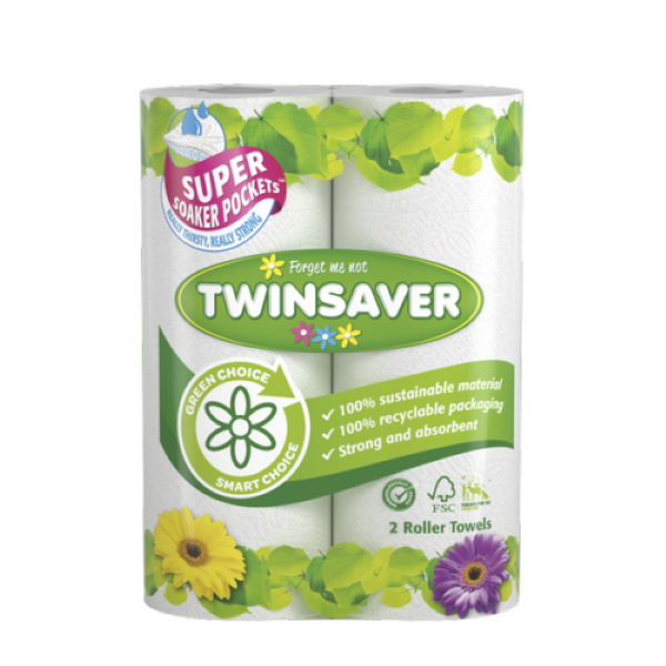 Twinsaver Kitchen Roler Towel 2 Ply 50 Sheets (24 Rolls)