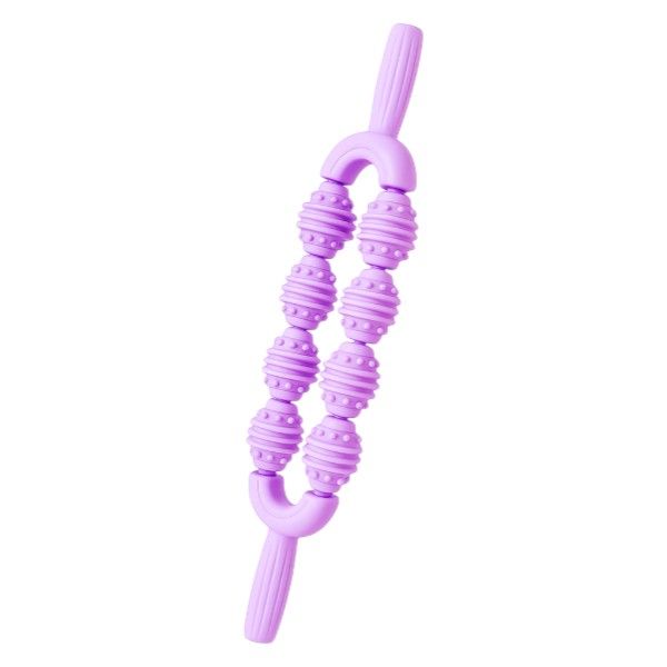 Dual-Handle Muscle Roller Stick With Textured Massage Beads