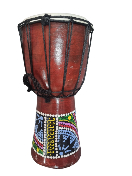 Djembe Hand Drum Assorted Hand Painted - 30cm x 16cm