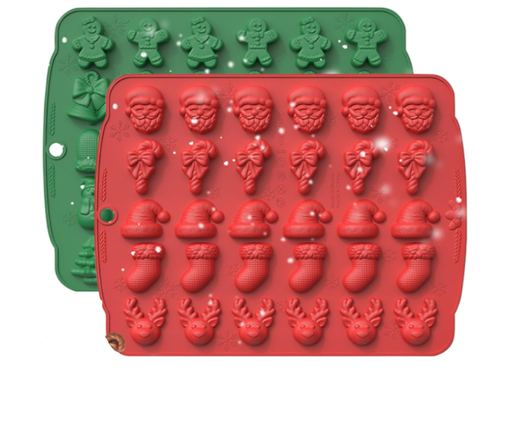Two-Piece Christmas Silicone Chocolate Mold Set