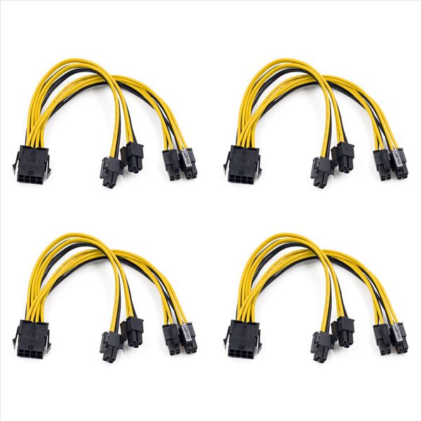 2Pcs Eps 12V 8Pin To Dual (4+4)Pin Motherboard Power Supply Cable
