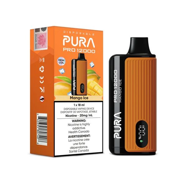 12000 Puffs Disposable Vape - Rechargeable Vape - 2% Nic - Mango Ice