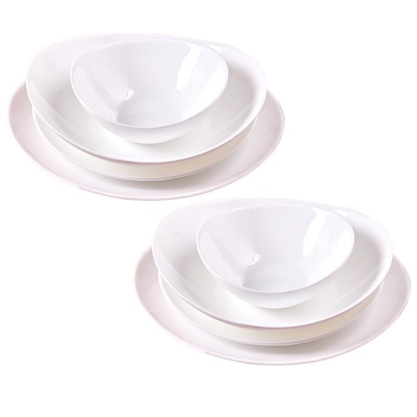 24 Piece Set - Premium Quality Opal Classic Design Dinnerware Set