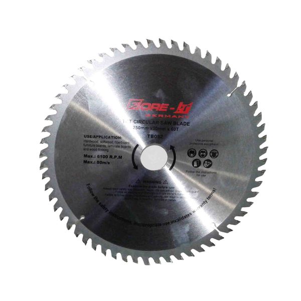Bore-it - Circular Saw Blade - 250mm X 60t X 30/20/16b - 4 Pack