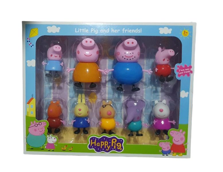 Happy Pig- Little Pig And Her Friends Playset- Set Of 9