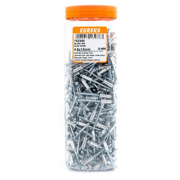 EUREKA Blind Rivet Aluminium Open 4.8 x 12mm Q:400 T5Z350