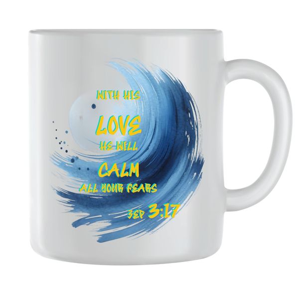He Calm Fears Coffee Mugs Men Women Trendy Bible Verse Graphic Present 125