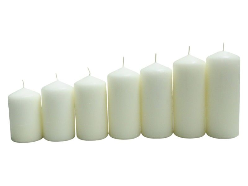 Unscented Candles - White - 7-Piece