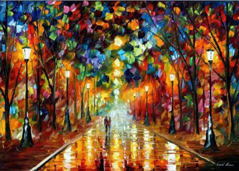 Diamond Painting DIY Full Drill - City Street lights 50x70cm