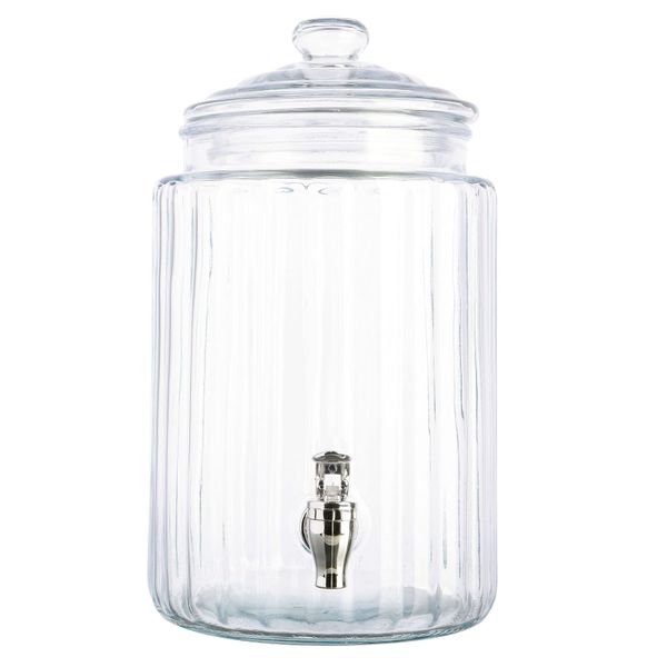 Crystal Beverage Dispenser With Glass Lid - 5.7L