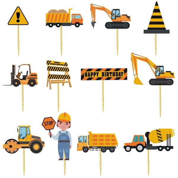 iKids Construction Truck Cupcake Toppers