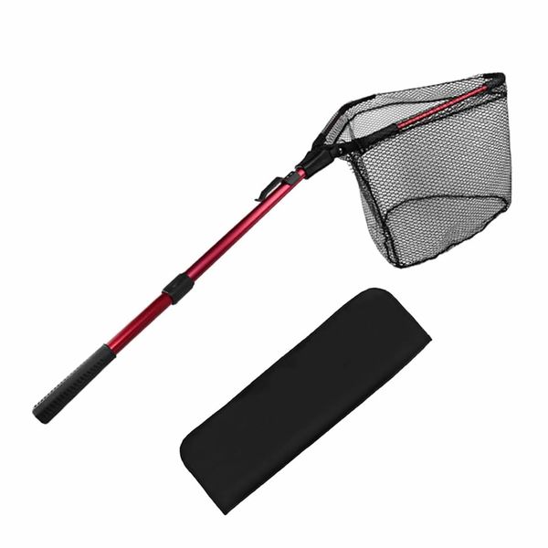 Folding Fishing Landing Net Aluminum Telescopic Pole Handle(17-38.6inch)