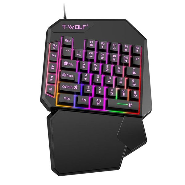 RGB One-Handed Gaming Keyboard- 40 Keys Ergonomic Mechanical Keypad - T19