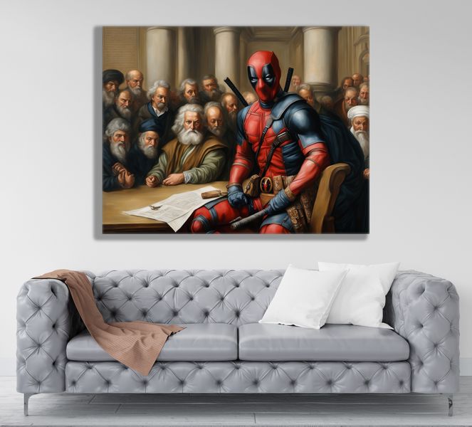 0118 Deadpool In Court Canvas Wall Art