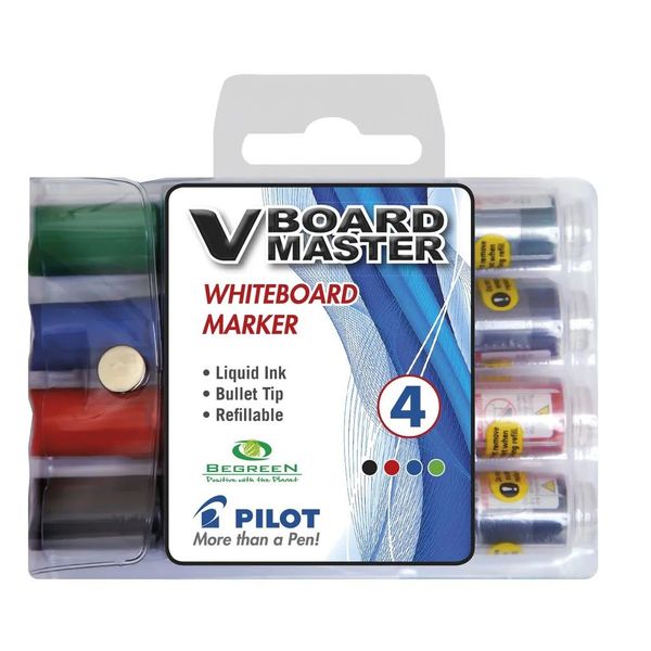Pilot V-Board Whiteboard Marker Bullet Point Set of 4