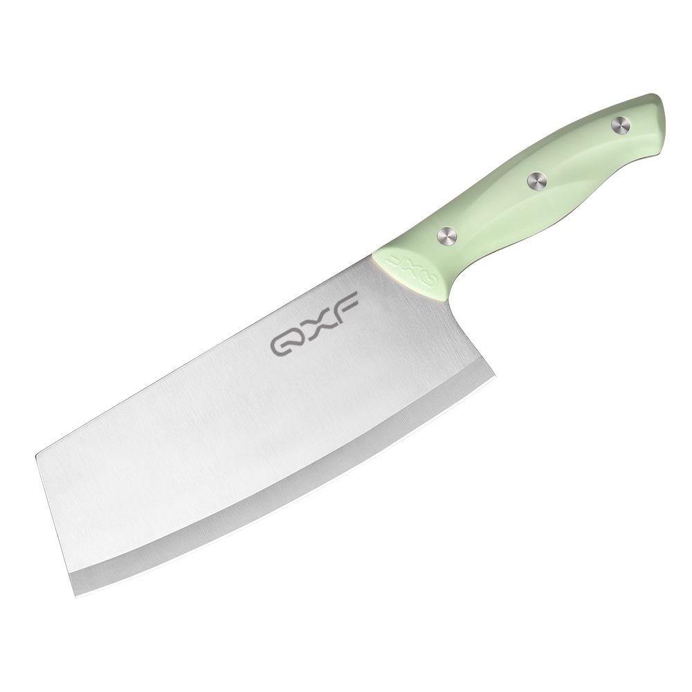 Kitchen Solid Butcher Meat Carving Cleaver Knife 7 inch Green Handle