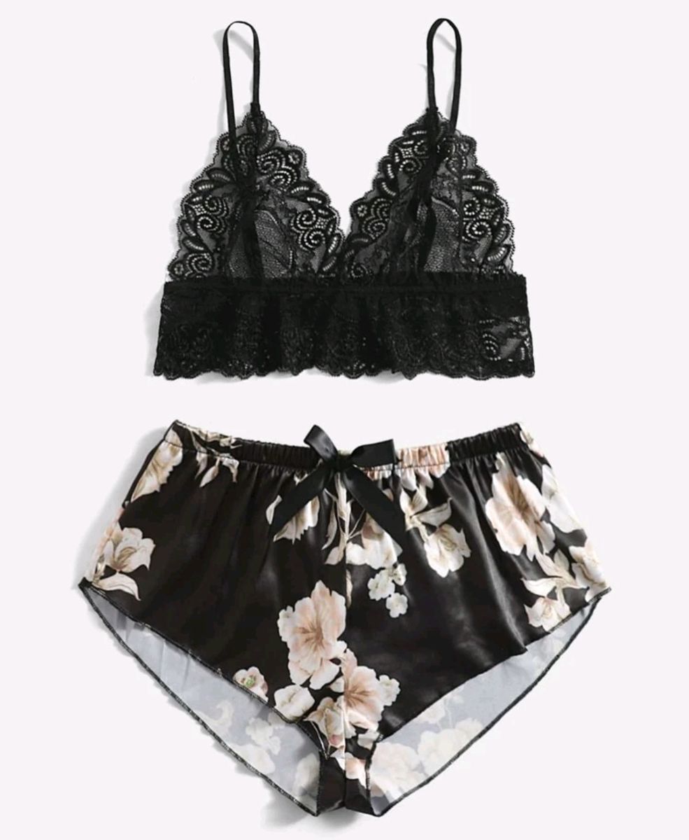Lace Bralette With Floral Boyshorts Shop Today. Get it Tomorrow